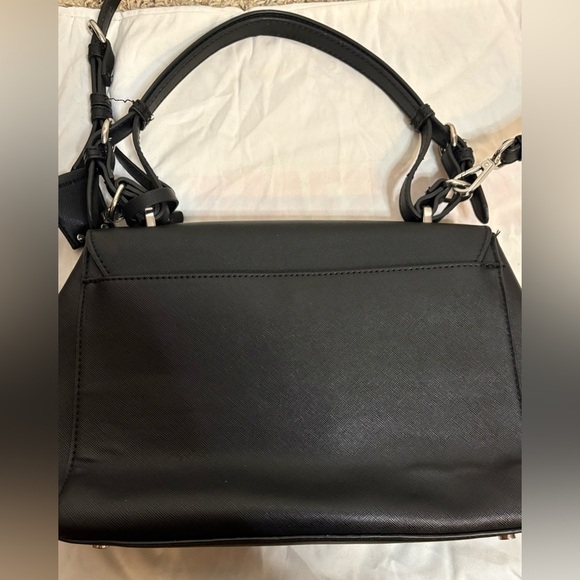 NWOT Dana Buchman Convertible Black Leather Satchel w/ Removable Shoulder Strap - Picture 2 of 15